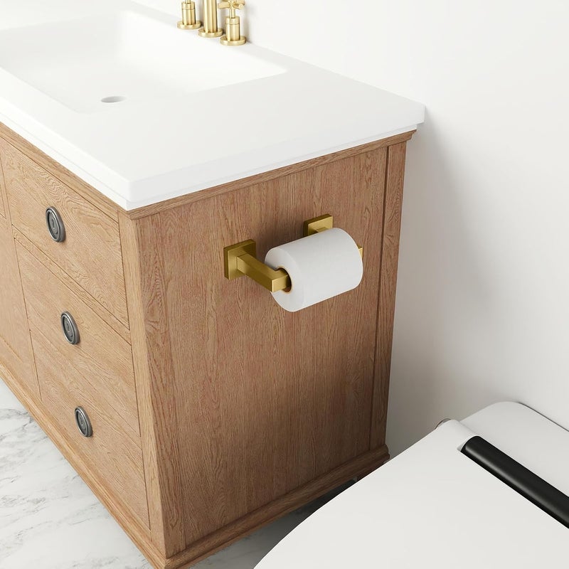 FEILERN Toilet Paper Holder Wall Mounted Post Pivoting Square Tissue Holders Roll Holder Hangers for Bathroom Commercial Toilet Paper Dispenser,Gold - Image 4
